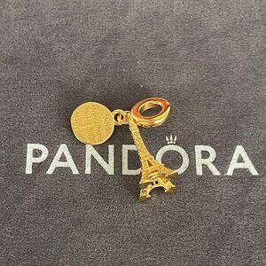 Pandora Pendant Double Gravable Diamant de Laboratoire Tour Eiffel de Paris